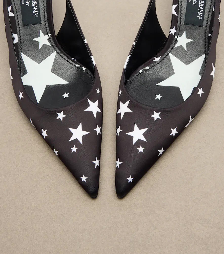 Dolce & Gabbana Embellished printed satin slingback pumps | Thumbnail 2 Dolce & Gabbana Embellished printed satin slingback pumps | Thumbnail 2