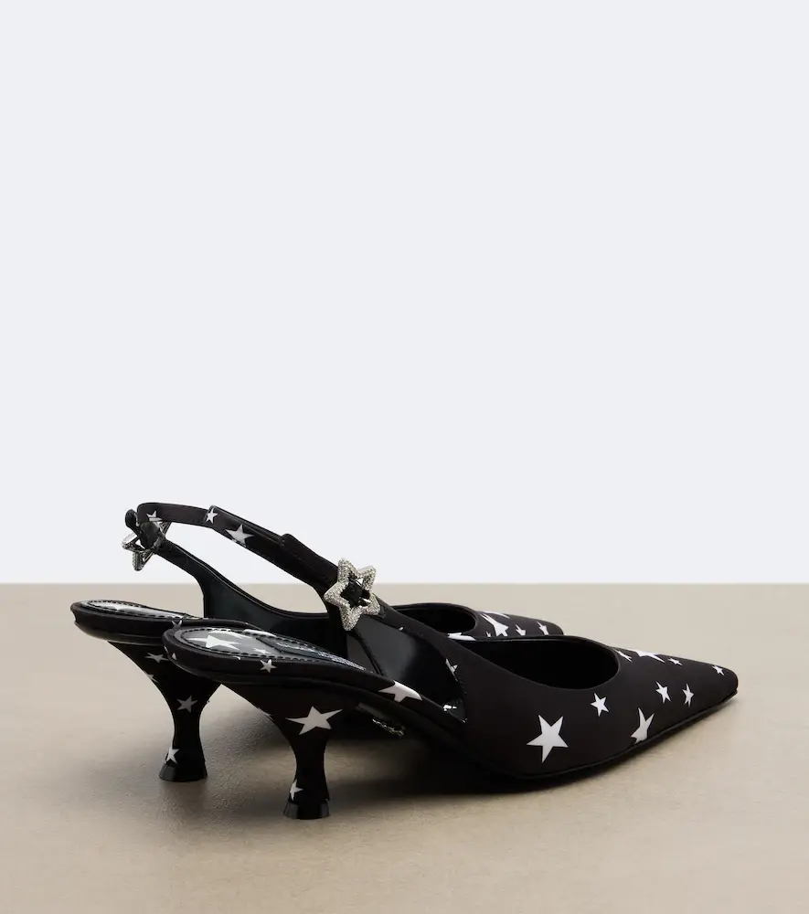 Dolce & Gabbana Embellished printed satin slingback pumps | Thumbnail 3 Dolce & Gabbana Embellished printed satin slingback pumps | Thumbnail 3