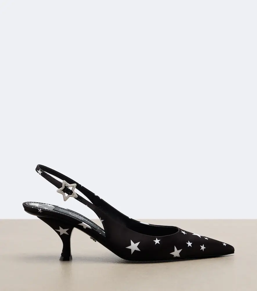 Dolce & Gabbana Embellished printed satin slingback pumps | Thumbnail 4 Dolce & Gabbana Embellished printed satin slingback pumps | Thumbnail 4