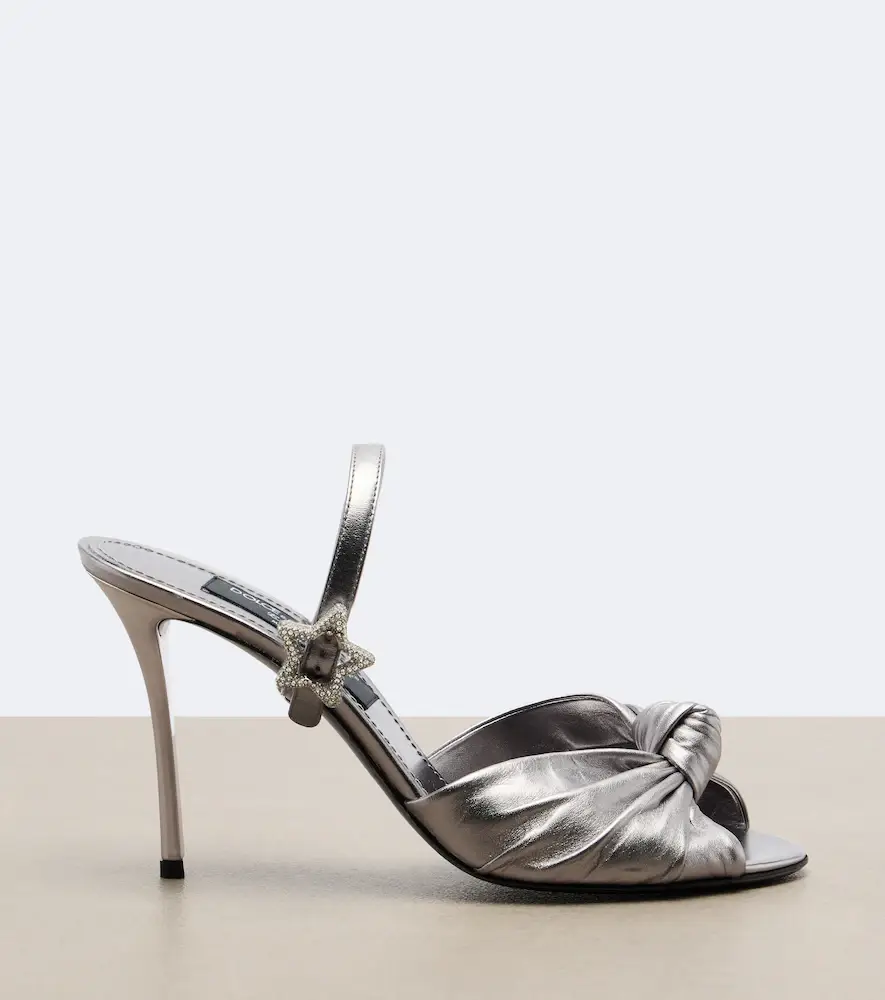 Dolce & Gabbana Embellished metallic leather mules | Thumbnail 3
