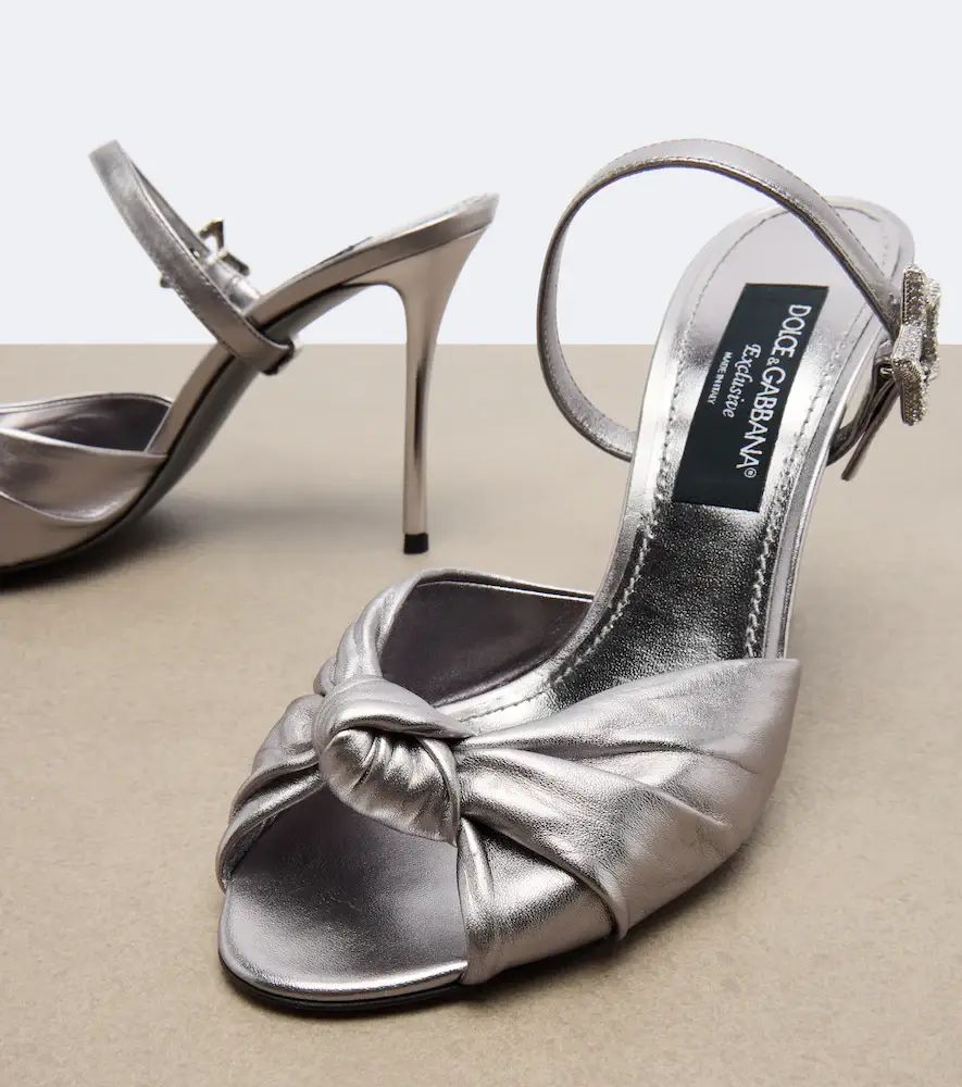 Dolce & Gabbana Embellished metallic leather mules | Thumbnail 4