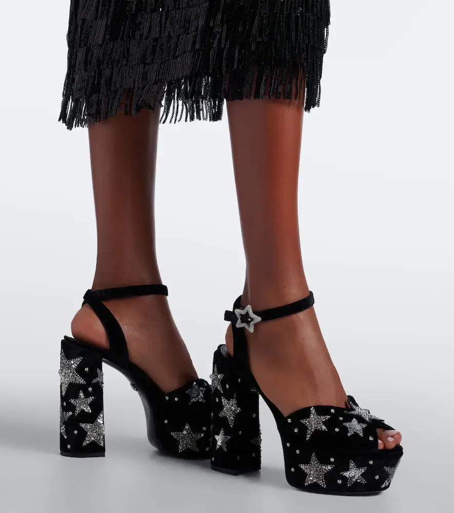Dolce & Gabbana Embellished velvet platform sandals | Thumbnail 5 Dolce & Gabbana Embellished velvet platform sandals | Thumbnail 5