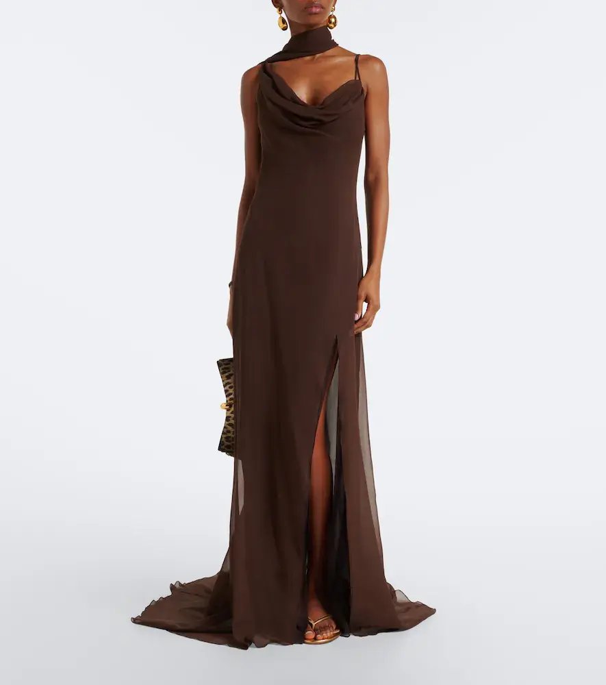 BLUMARINE Scarf-detail draped gown | Thumbnail 4 BLUMARINE Scarf-detail draped gown | Thumbnail 4