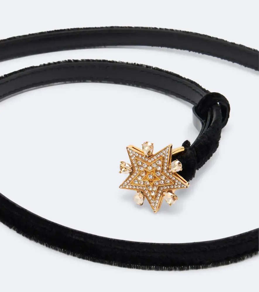Dolce & Gabbana Embellished velvet belt | Thumbnail 2