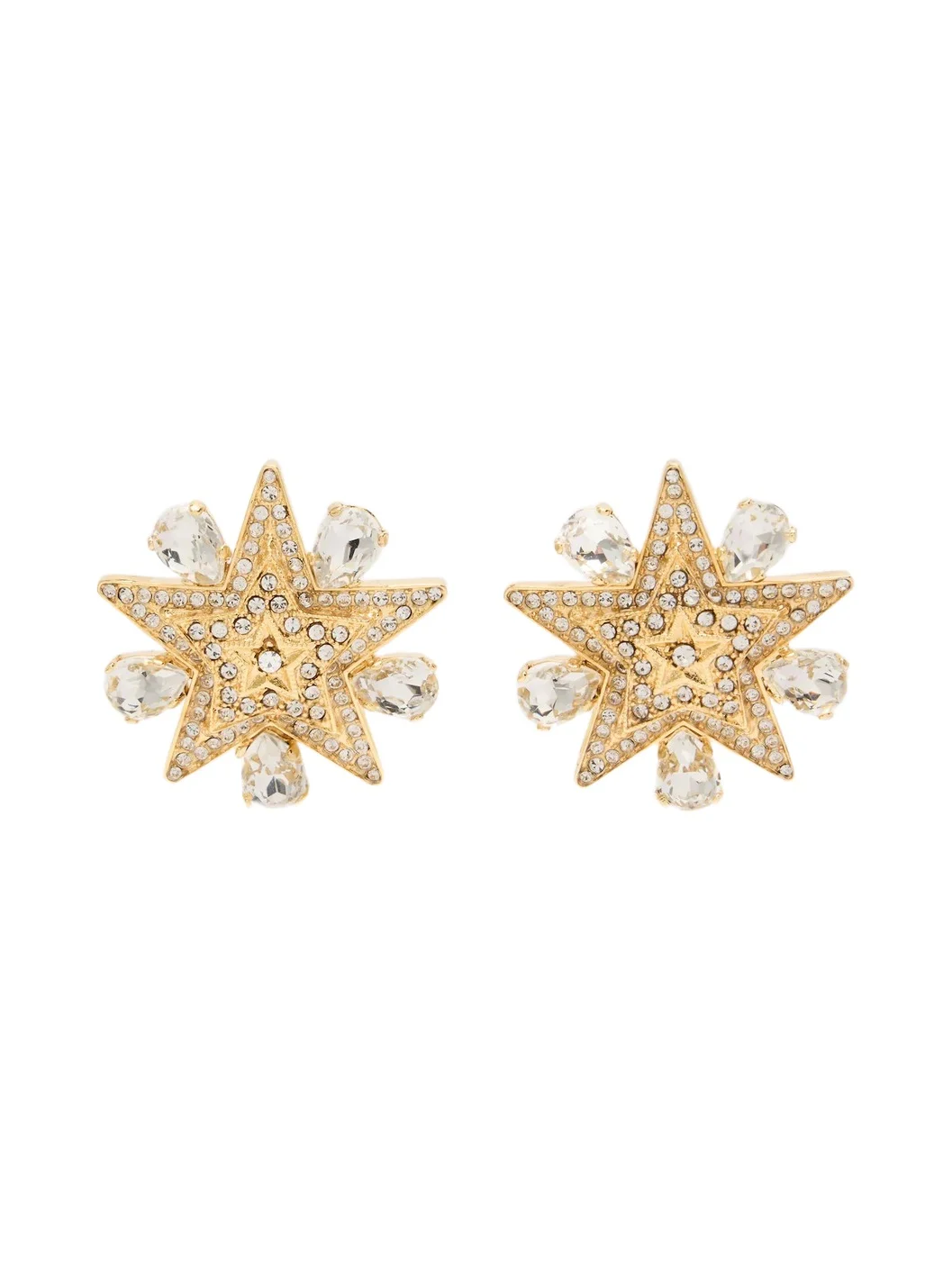 Dolce & Gabbana Starbust crystal-embellished clip-on earrings