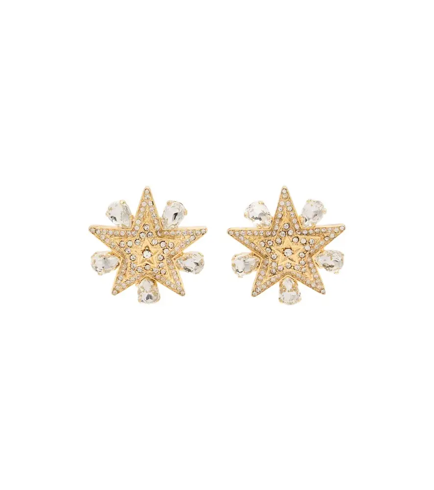 Dolce & Gabbana Starbust crystal-embellished clip-on earrings