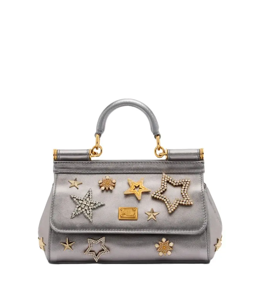 Sicily Small embellished leather top-handle bag Sicily Small embellished leather top-handle bag