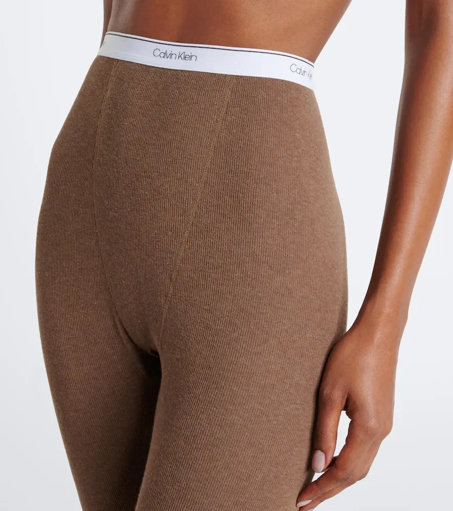 Calvin Klein Collection Rosalie ribbed-knit cotton-blend leggings | Thumbnail 2