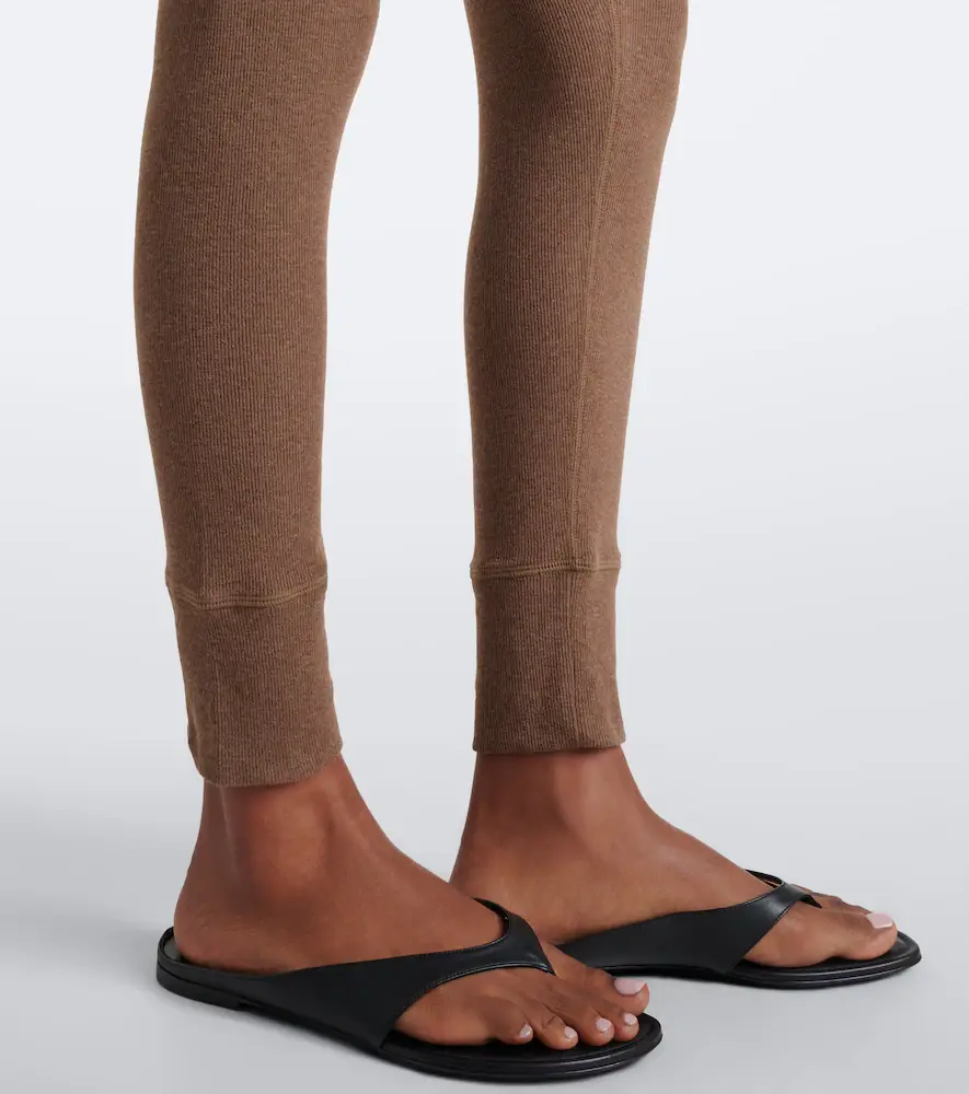 Calvin Klein Collection Rosalie ribbed-knit cotton-blend leggings | Thumbnail 4