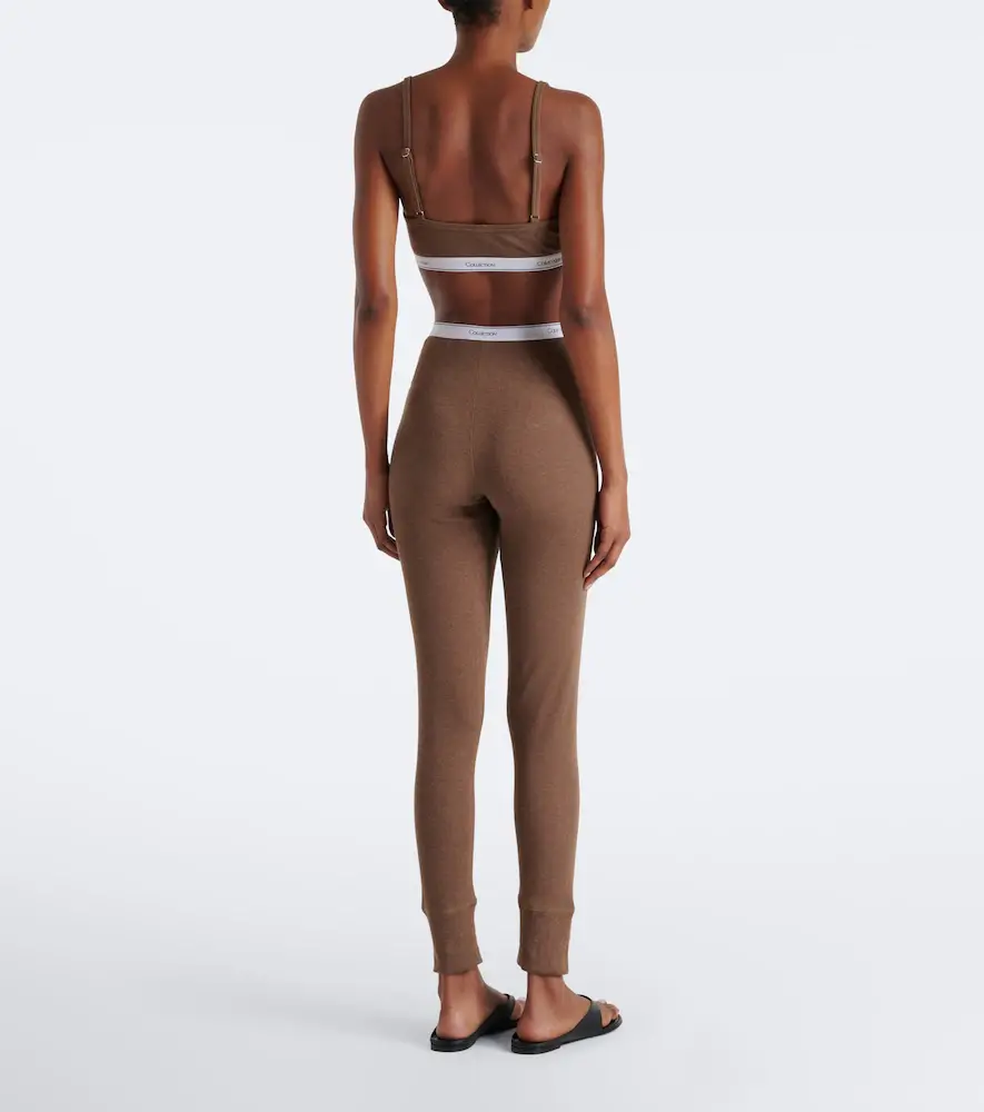 Calvin Klein Collection Rosalie ribbed-knit cotton-blend leggings | Thumbnail 5