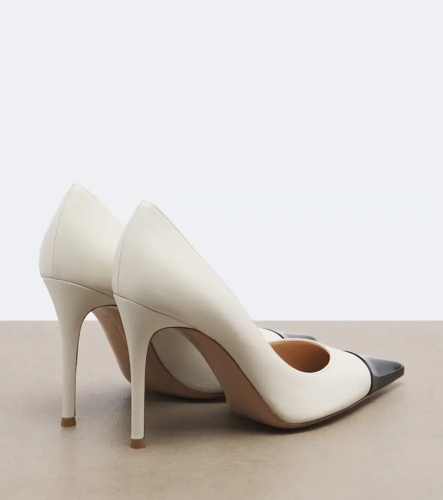 Gianvito Rossi Patent leather-trimmed leather pumps | Thumbnail 3