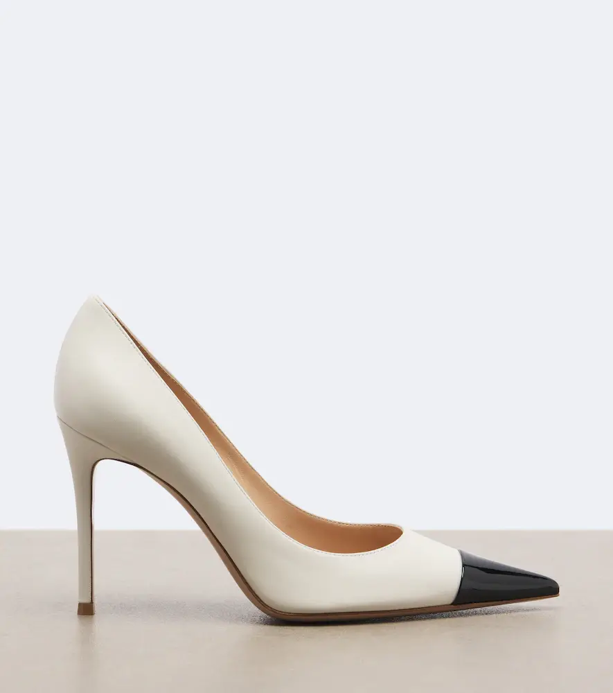 Gianvito Rossi Patent leather-trimmed leather pumps | Thumbnail 4