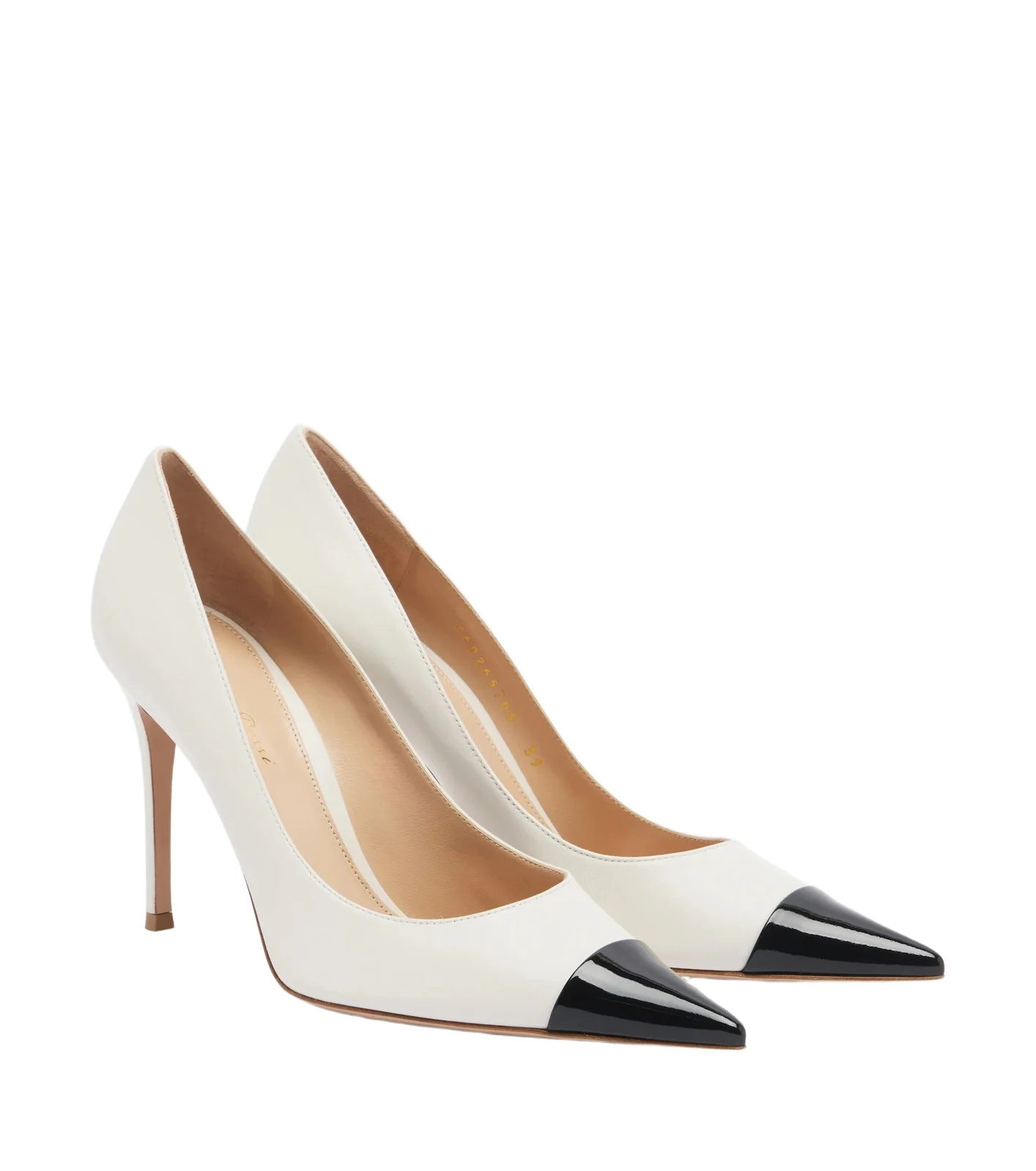 Gianvito Rossi Patent leather-trimmed leather pumps