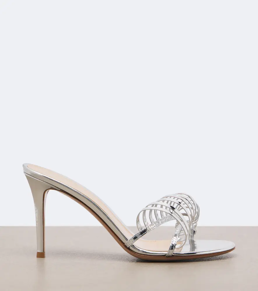 Gianvito Rossi Metallic leather mules | Thumbnail 4