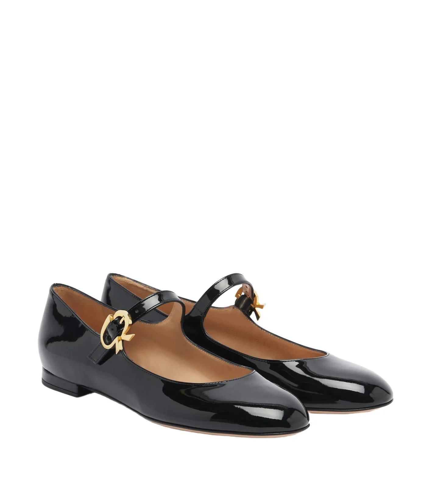 Gianvito Rossi Mary Ribbon patent leather Mary Jane flats