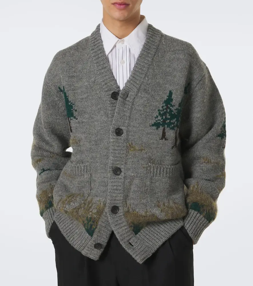 Junya Watanabe Intarsia wool and mohair-blend cardigan | Thumbnail 3