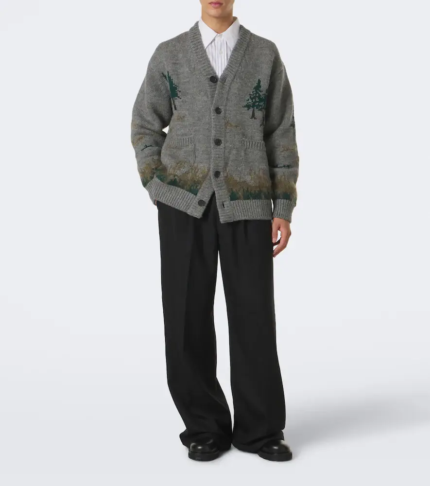 Junya Watanabe Intarsia wool and mohair-blend cardigan | Thumbnail 4