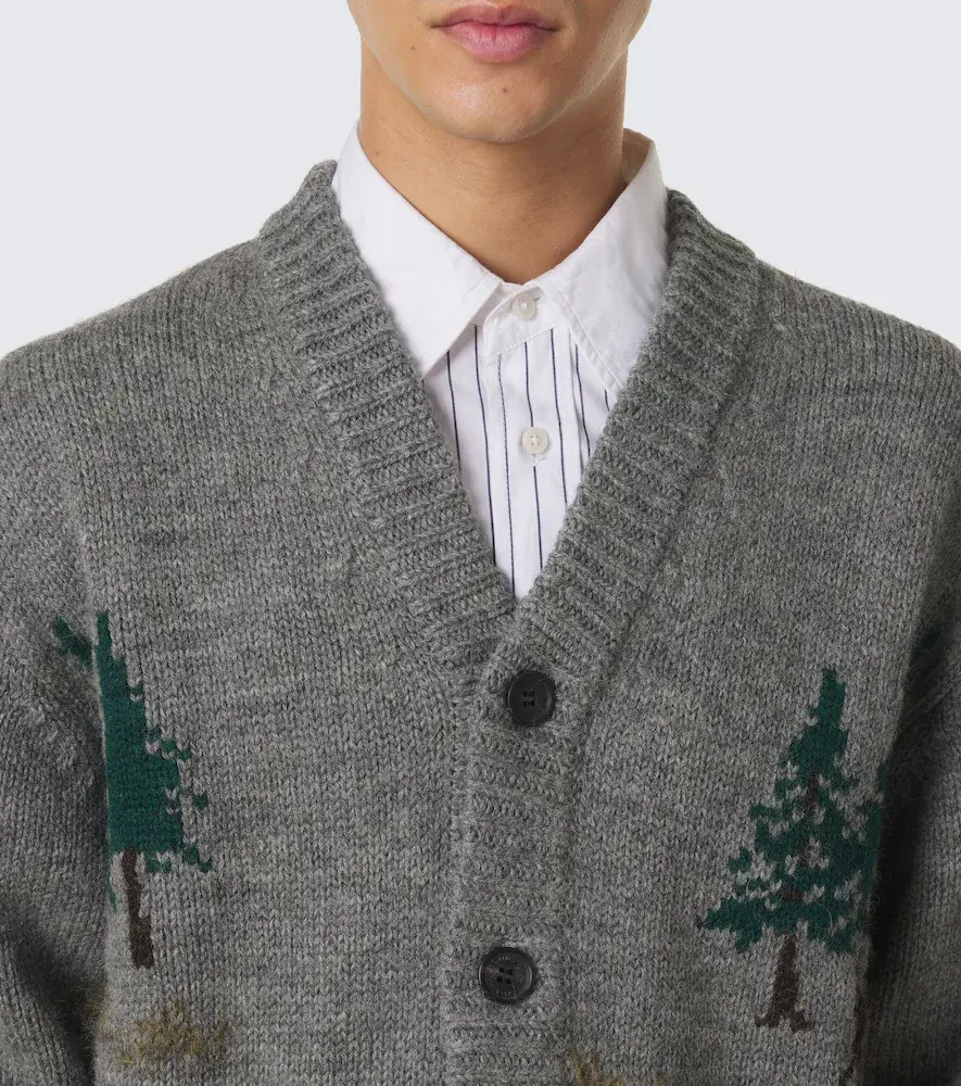Junya Watanabe Intarsia wool and mohair-blend cardigan | Thumbnail 7