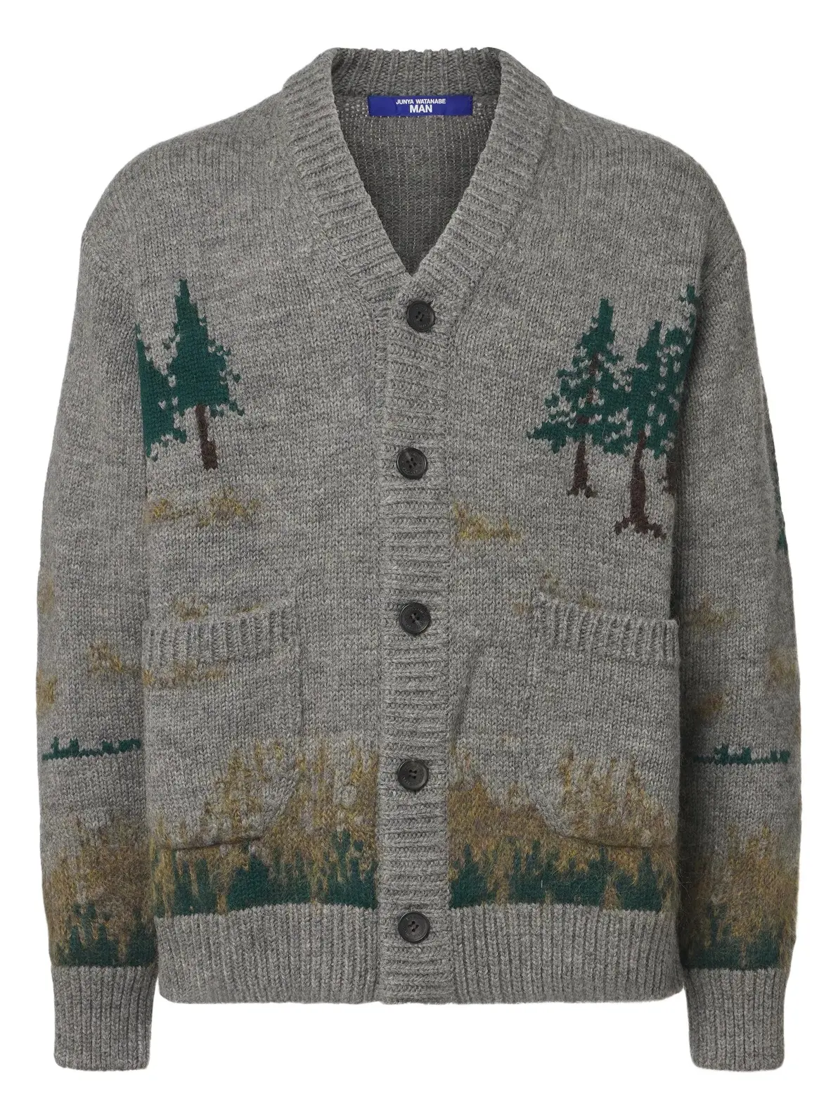 Junya Watanabe Intarsia wool and mohair-blend cardigan