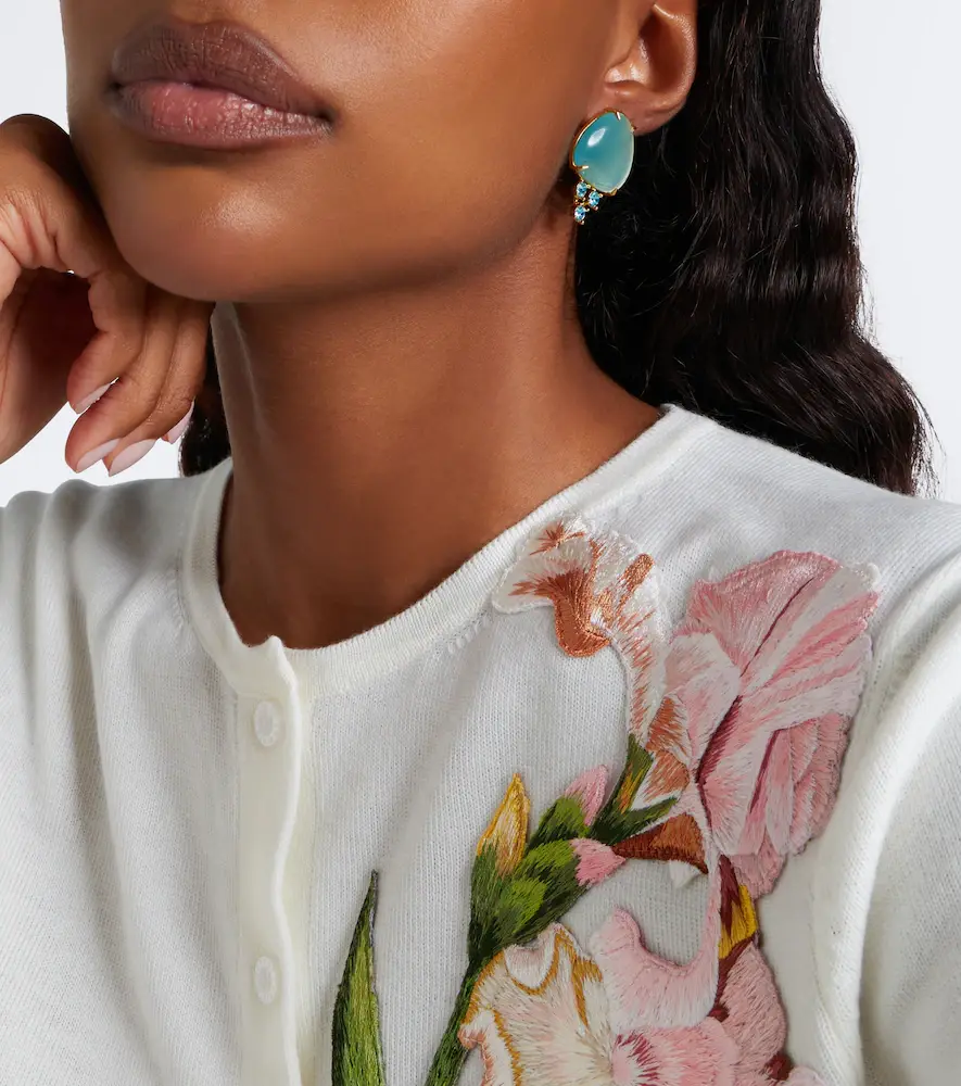 Oscar de la Renta Embellished drop earrings | Thumbnail 5
