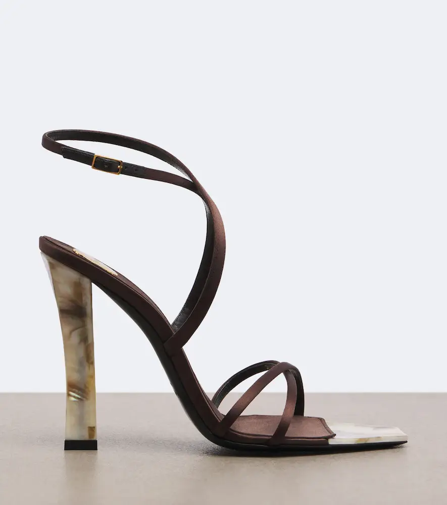 Saint Laurent Lutetia satin and mother-of-pearl sandals | Thumbnail 3 Saint Laurent Lutetia satin and mother-of-pearl sandals | Thumbnail 3