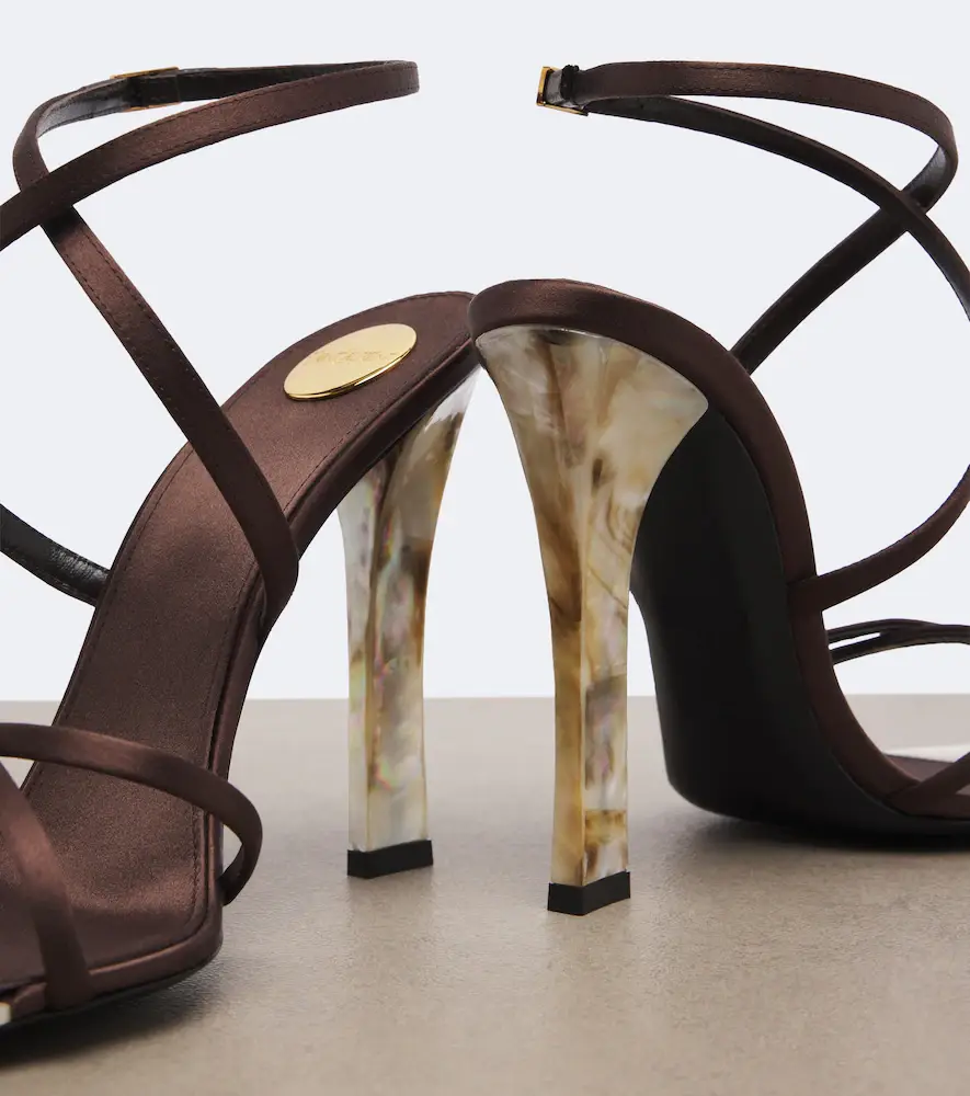 Saint Laurent Lutetia satin and mother-of-pearl sandals | Thumbnail 4 Saint Laurent Lutetia satin and mother-of-pearl sandals | Thumbnail 4