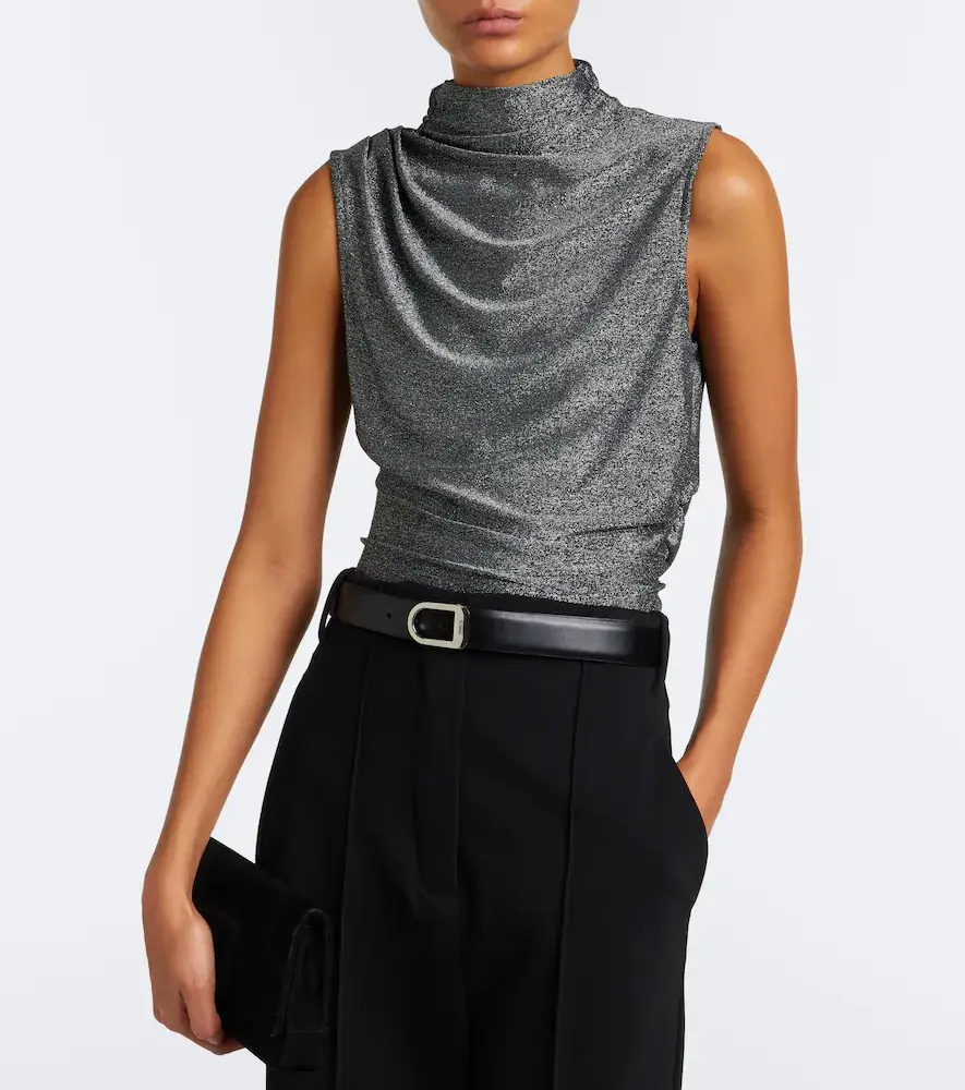 Veronica Beard Mylie jersey lamé top | Thumbnail 2