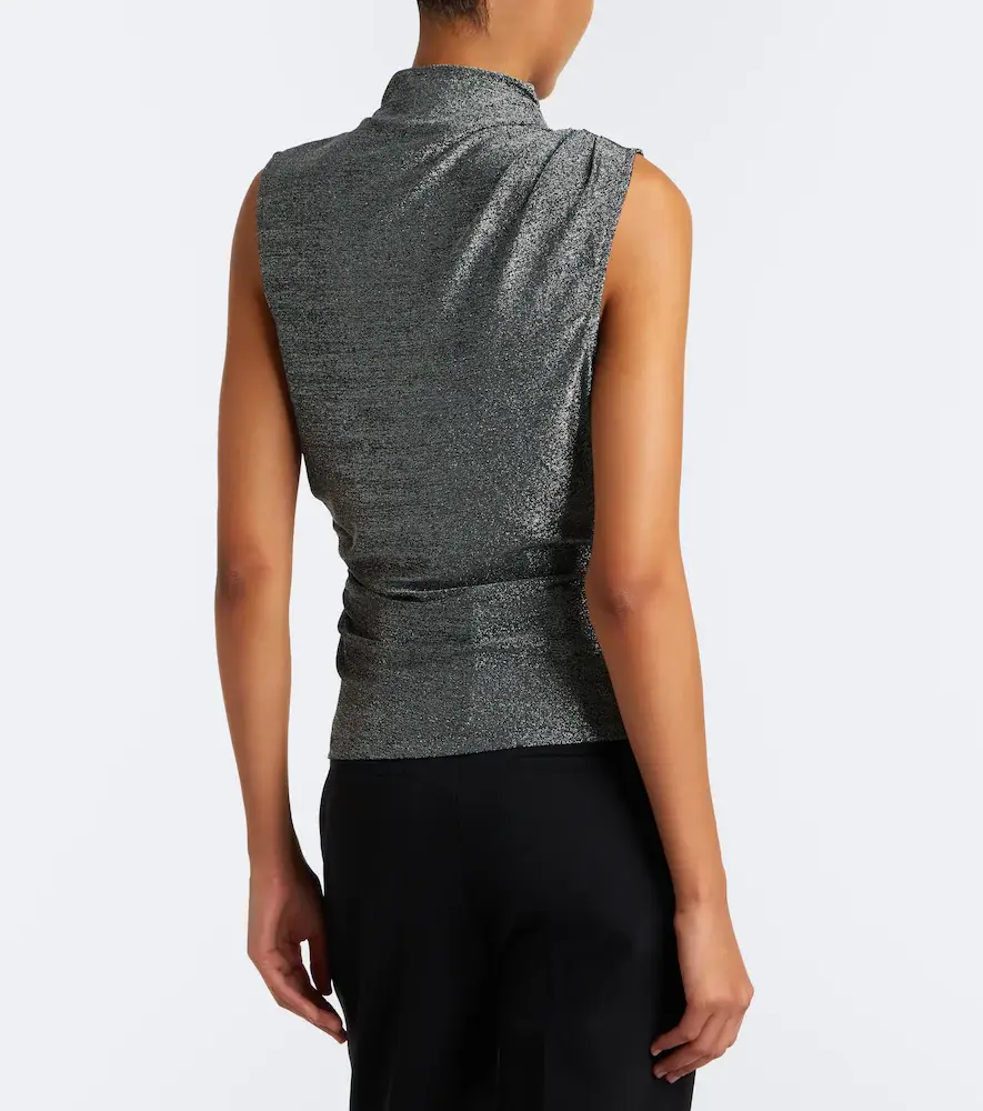 Veronica Beard Mylie jersey lamé top | Thumbnail 4