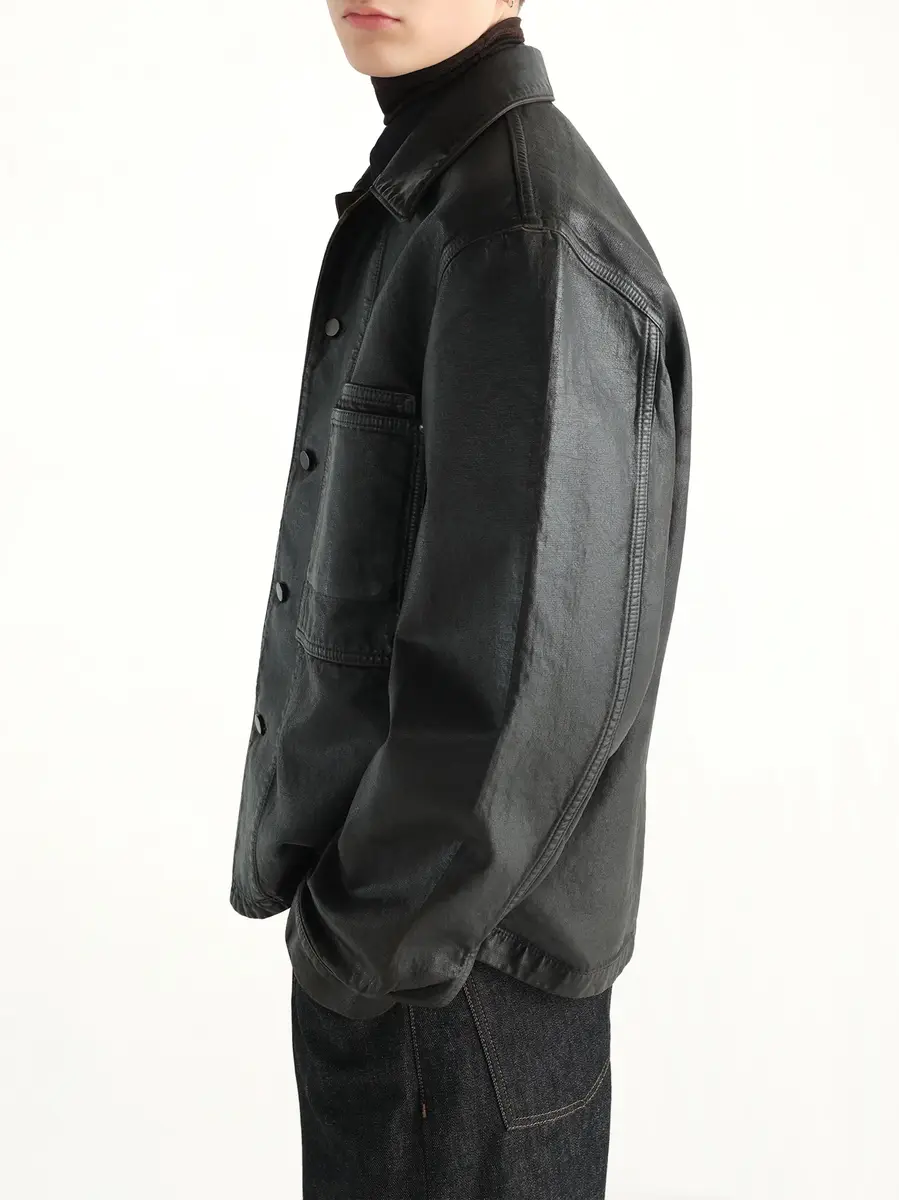 Lemaire Workwear Overshirt in Licorice | Thumbnail 3