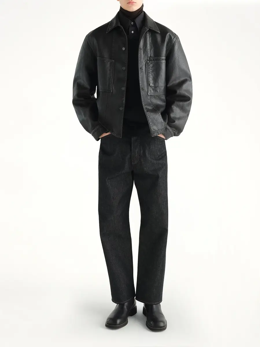 Lemaire Workwear Overshirt in Licorice | Thumbnail 4