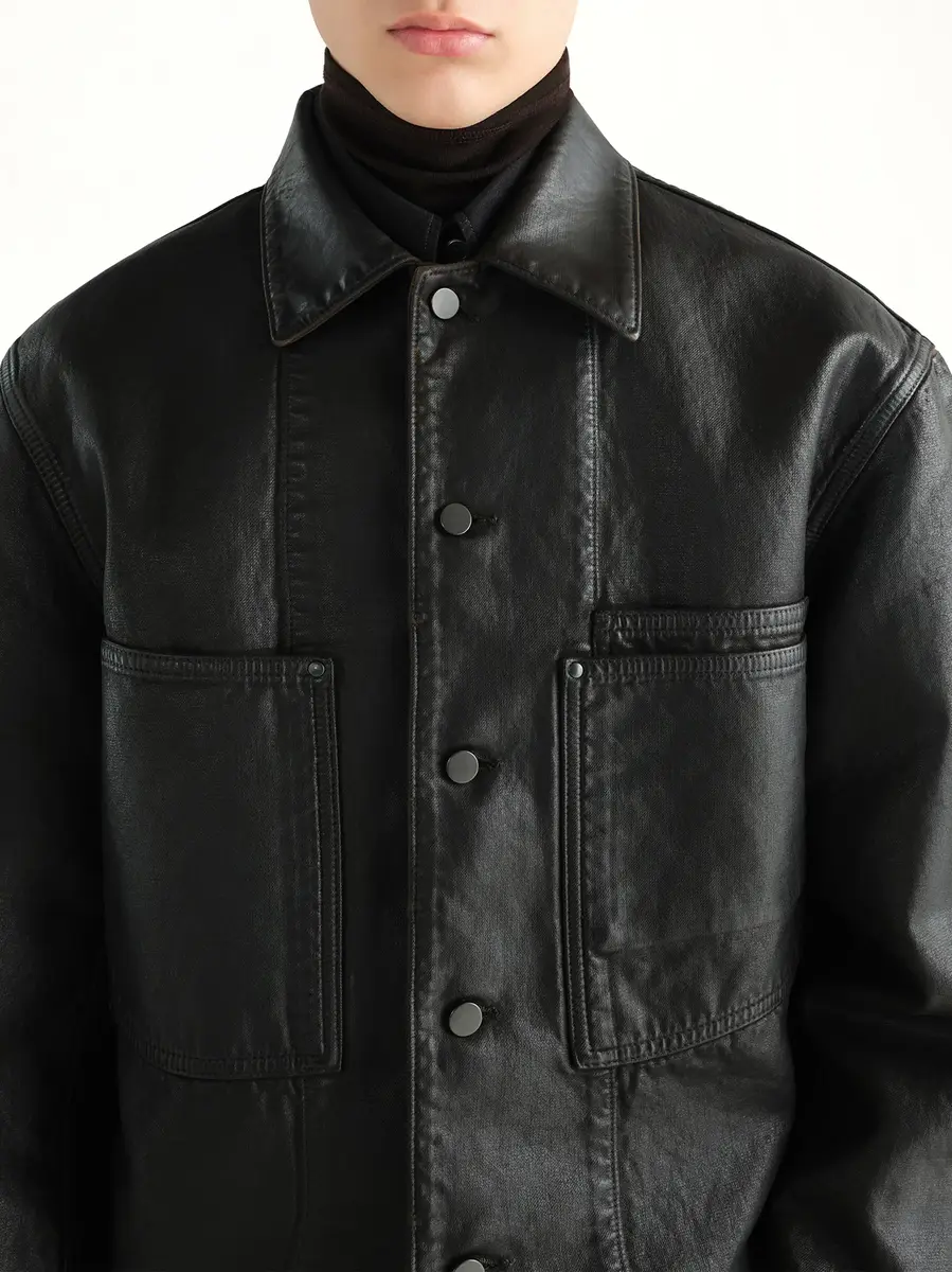 Lemaire Workwear Overshirt in Licorice | Thumbnail 6