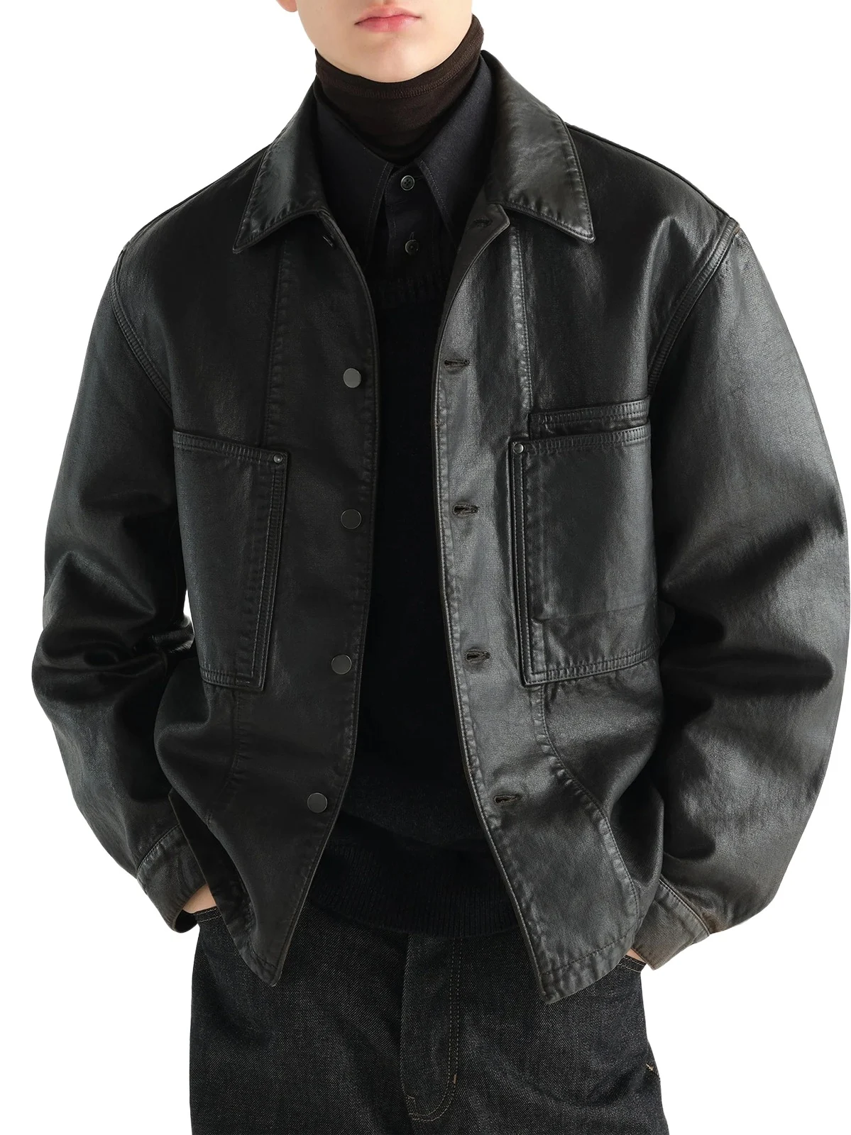 Lemaire Workwear Overshirt in Licorice