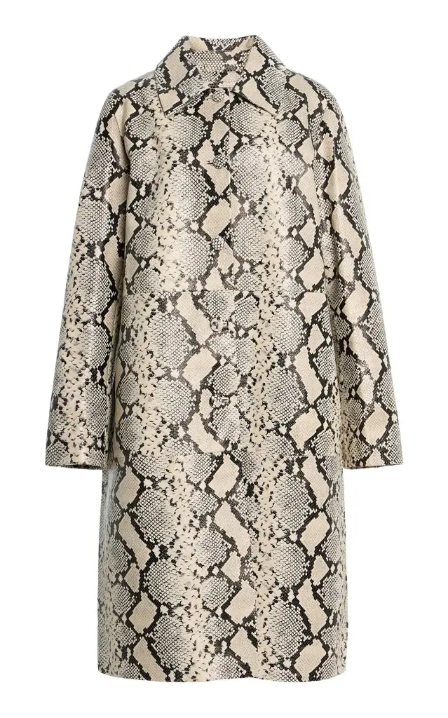 Snakeskin Leather Coat