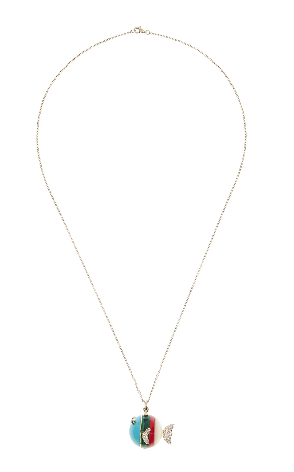Yvonne Léon Bubble Fish Yellow Gold Multi-Stone Necklace