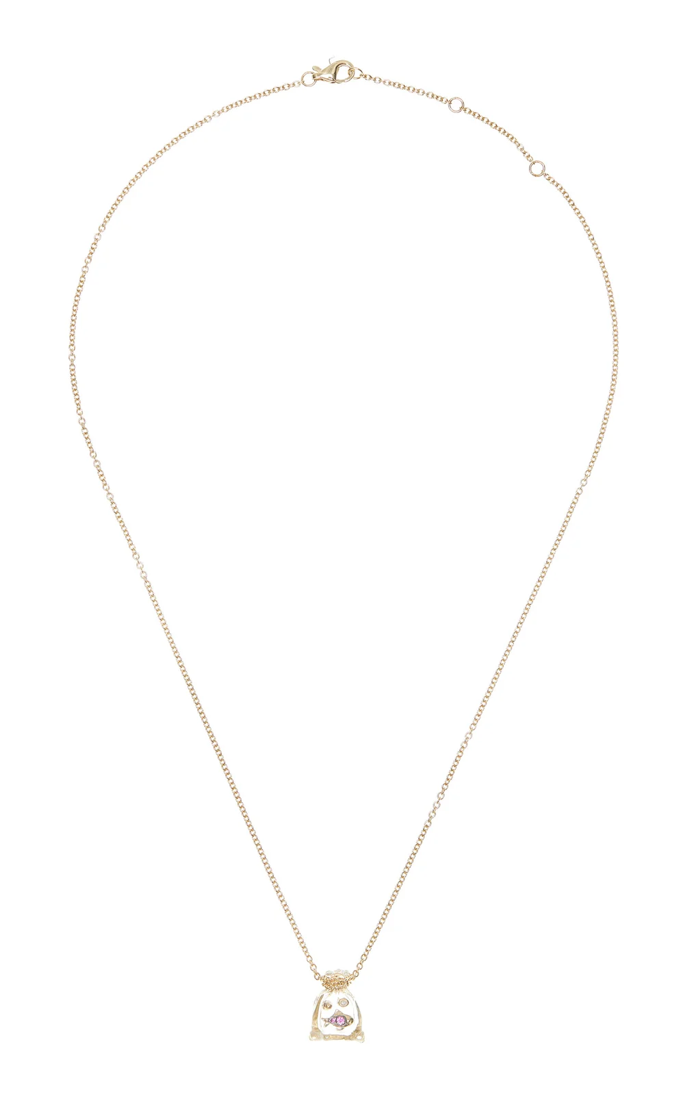 Yvonne Léon Petite Goldfish Yellow Gold Multi-Stone Necklace