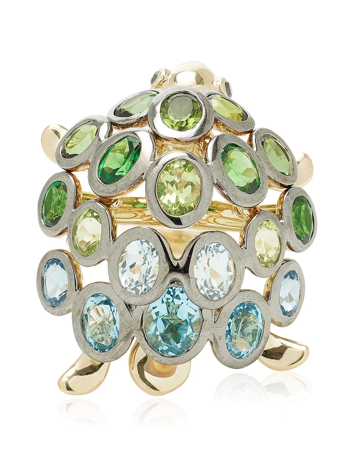 Turtle Yellow Gold Multi-Stone Ring