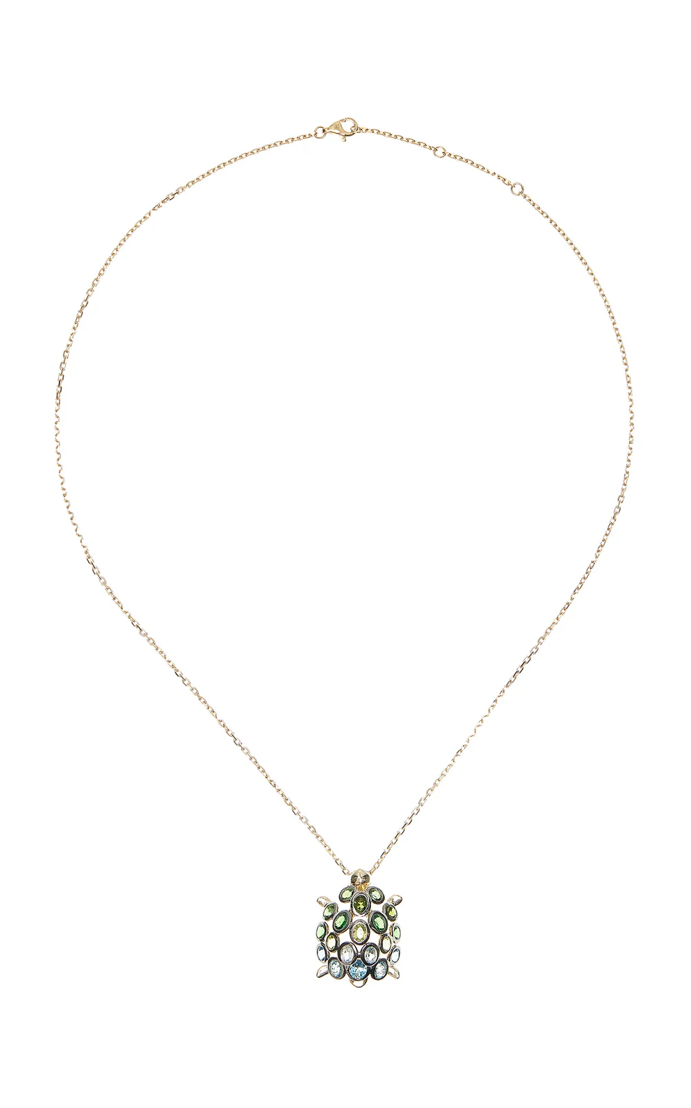 Yvonne Léon Turtle Yellow Gold Multi-Stone Necklace