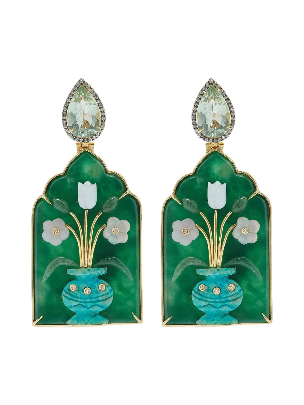 Silvia Furmanovich 18K Yellow Gold Multi-Stone Earrings
