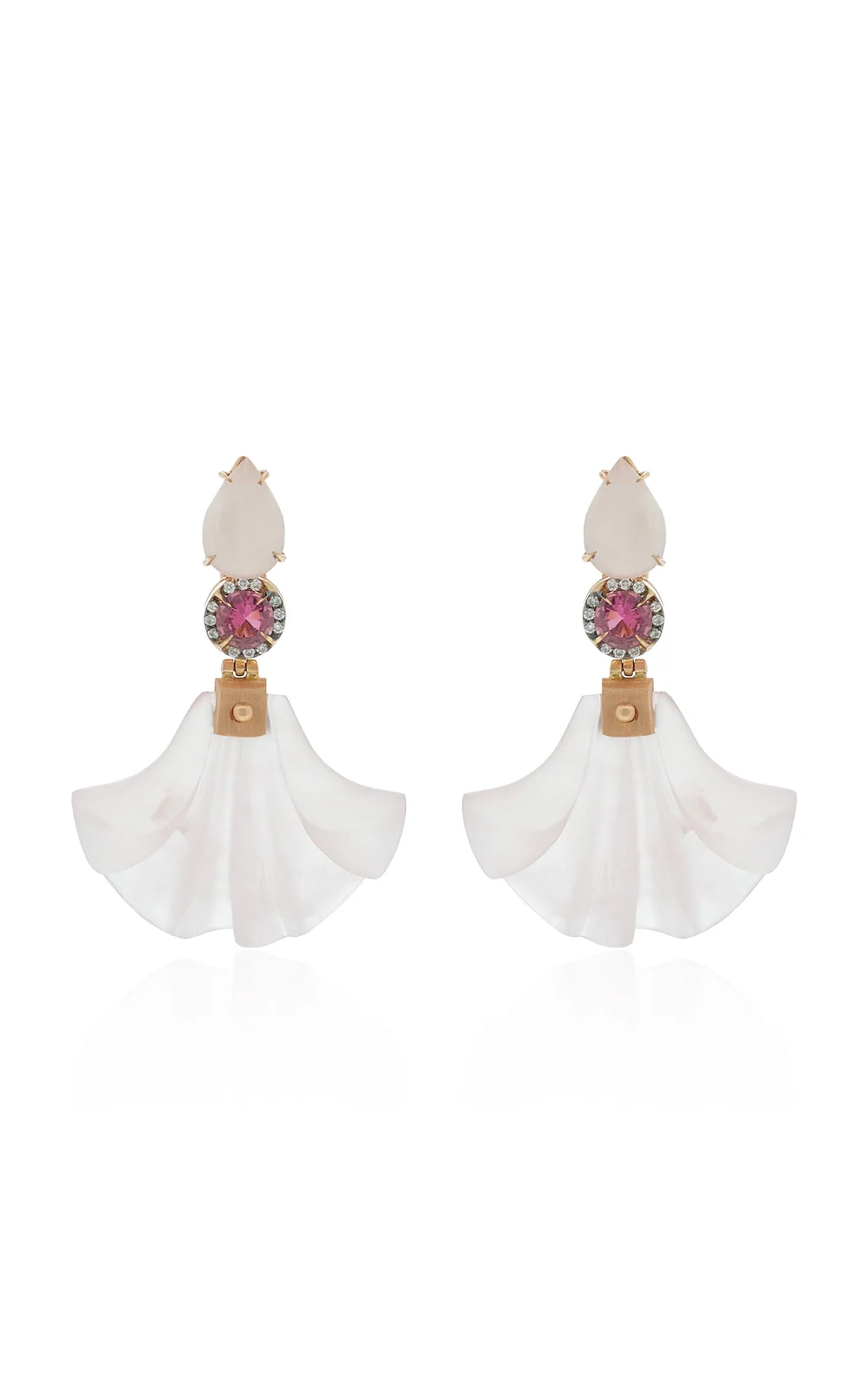 18K Yellow Gold Diamond And Sapphire Earrings 18K Yellow Gold Diamond And Sapphire Earrings