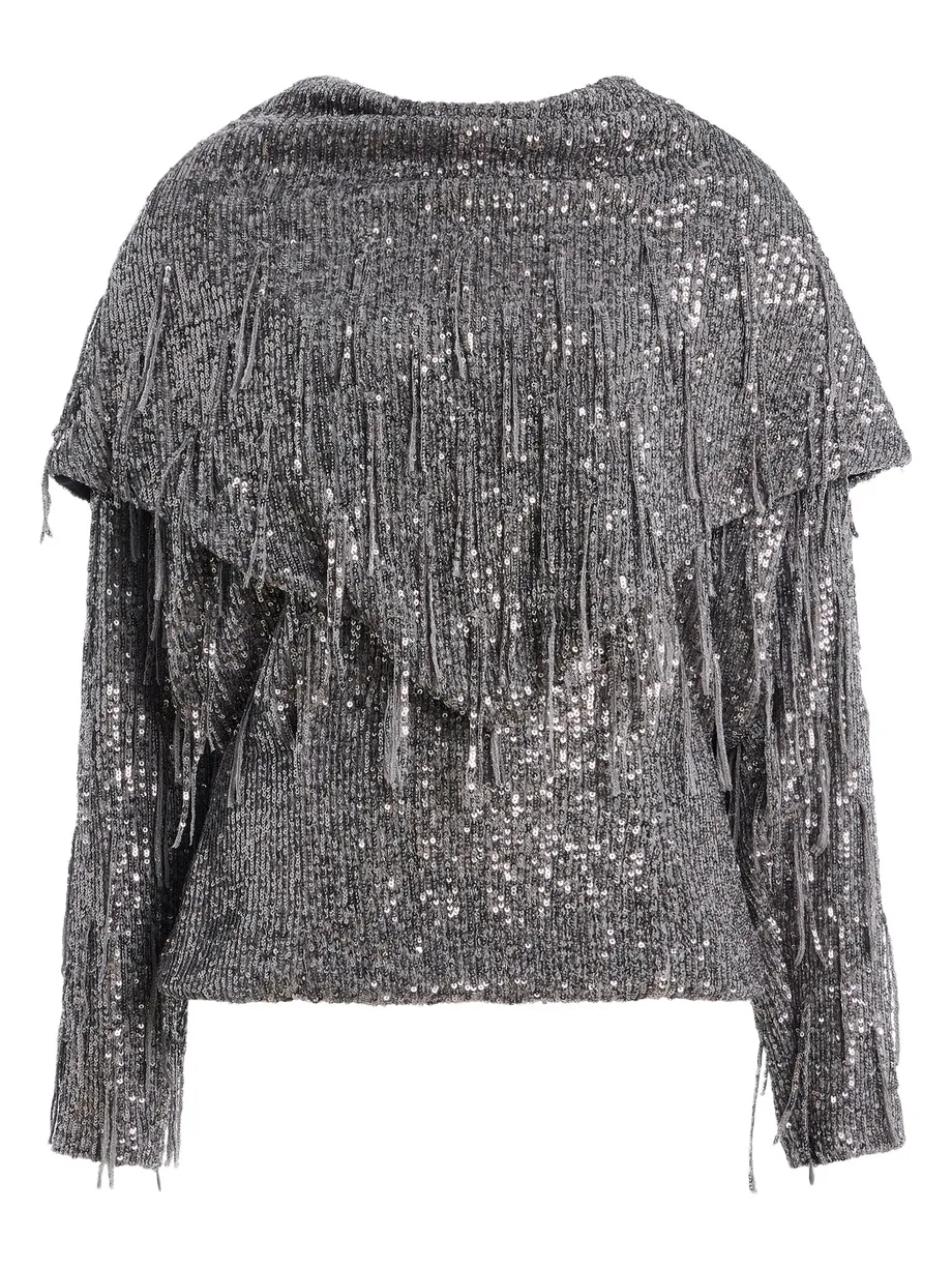 Bevza Solar Sequined Satin Top