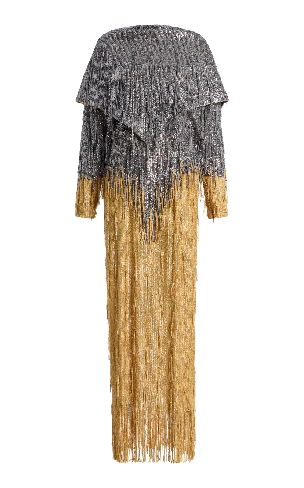 Bevza Solar Sequined Satin Maxi Dress