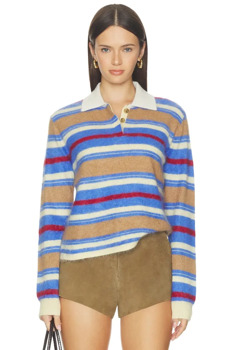 Guest In Residence Grizzly Cropped Rugby Sweater