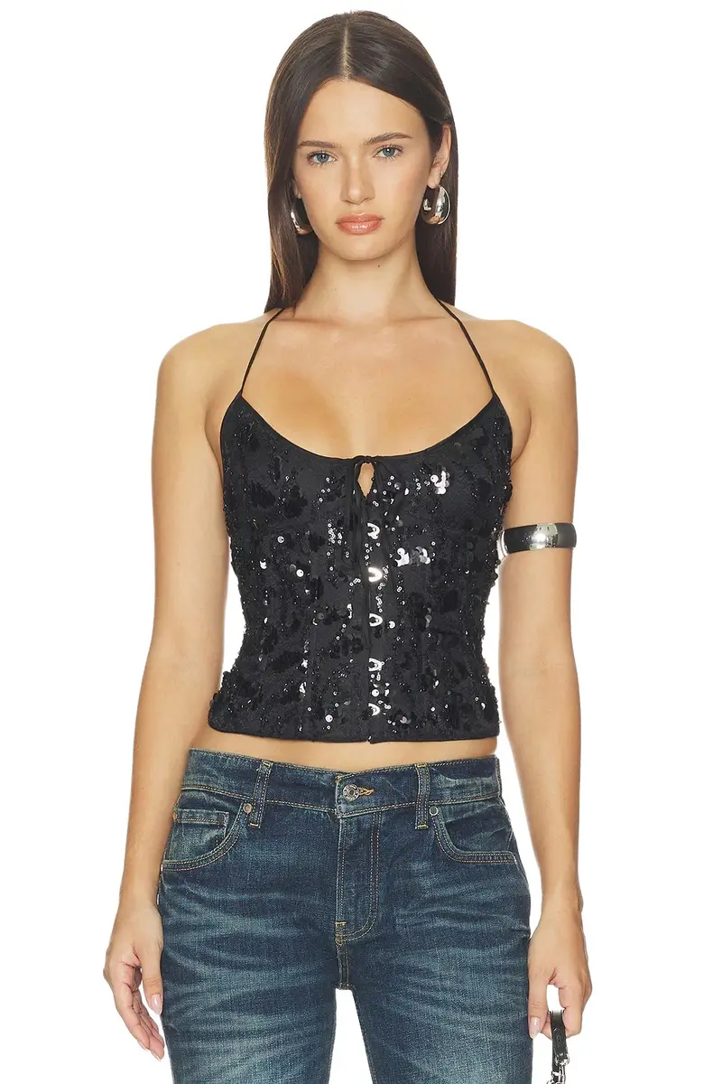 Guizio Embellished Lace Marini Top