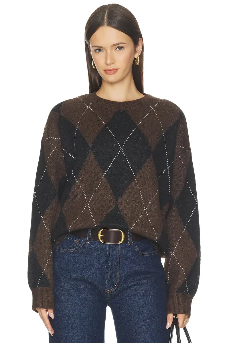 Sanctuary Argyle Crew Pullover
