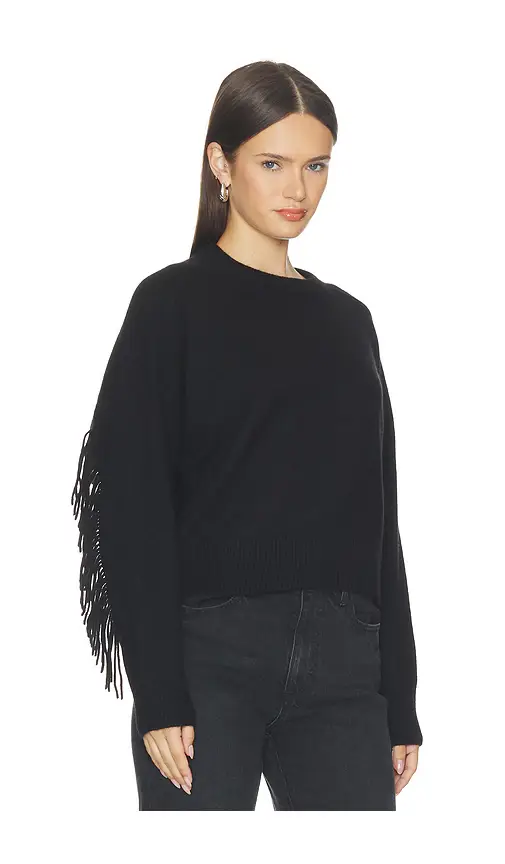 White + Warren Cashmere Blend Luxe Fringe Crew Sweater | Thumbnail 2