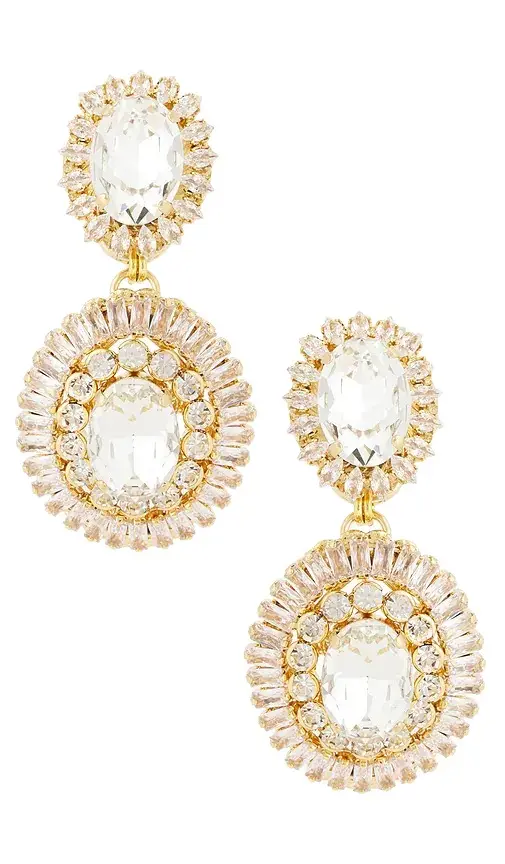 Anton Heunis Omega Clasp Oval Disc Drop Earrings