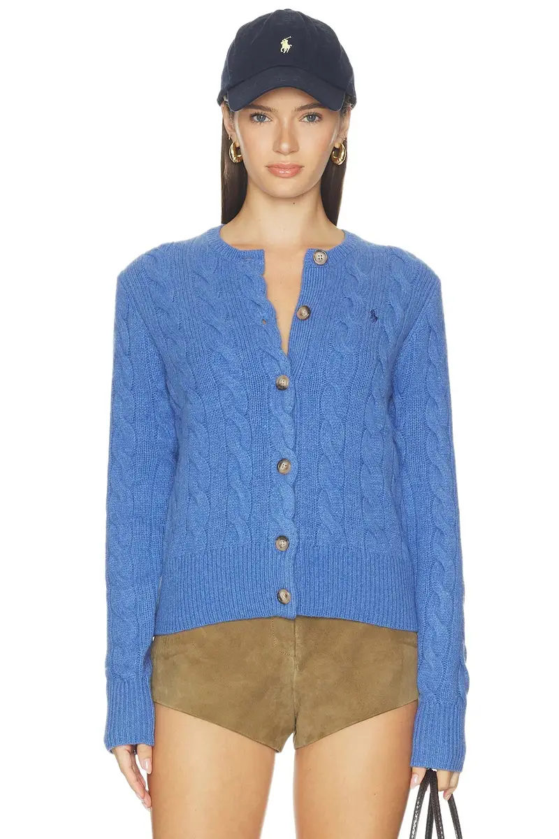 Crew Neck Cardigan Sweater