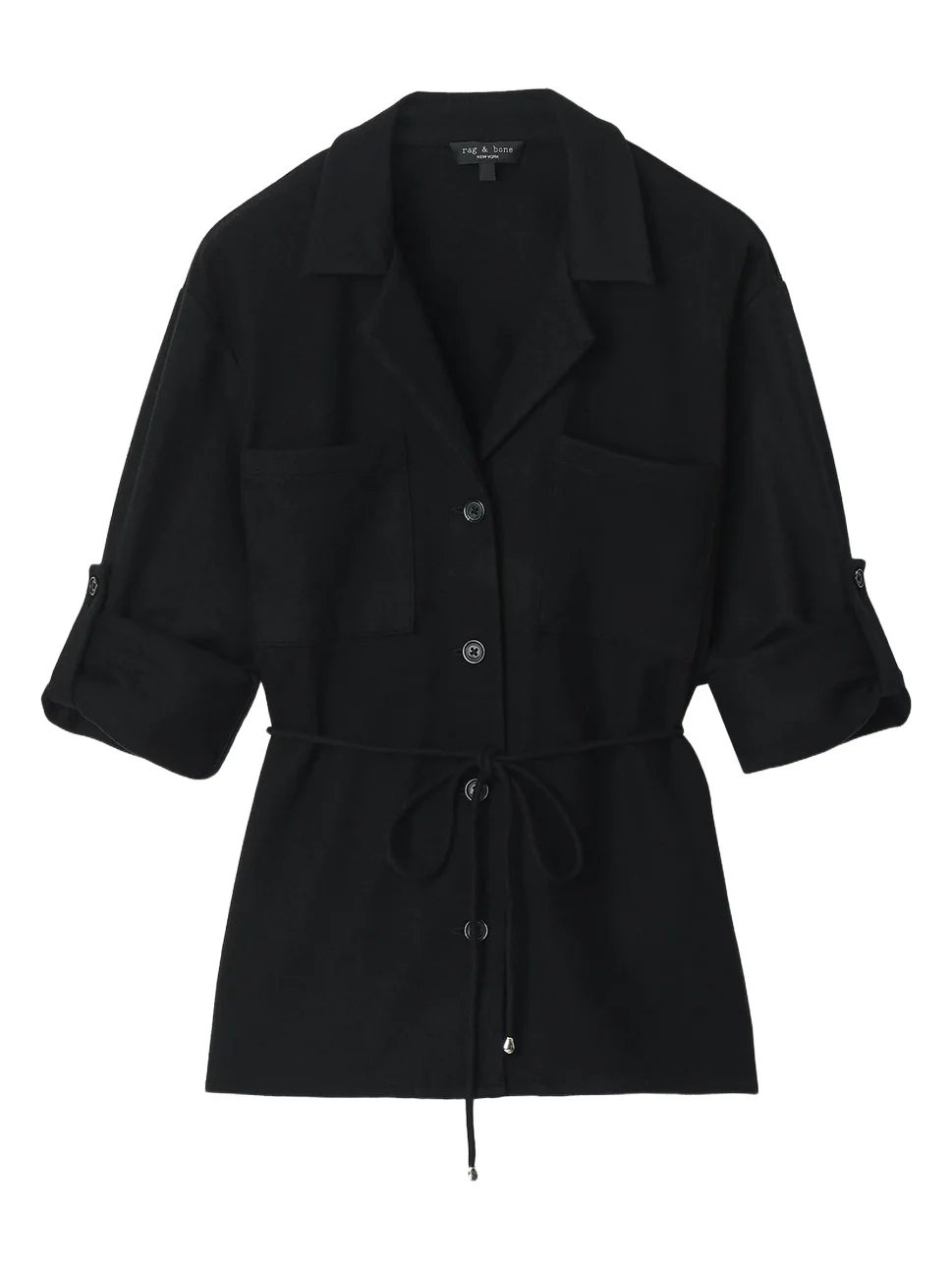 rag & bone Women's Sonny Tie-Waist Wool Blouse