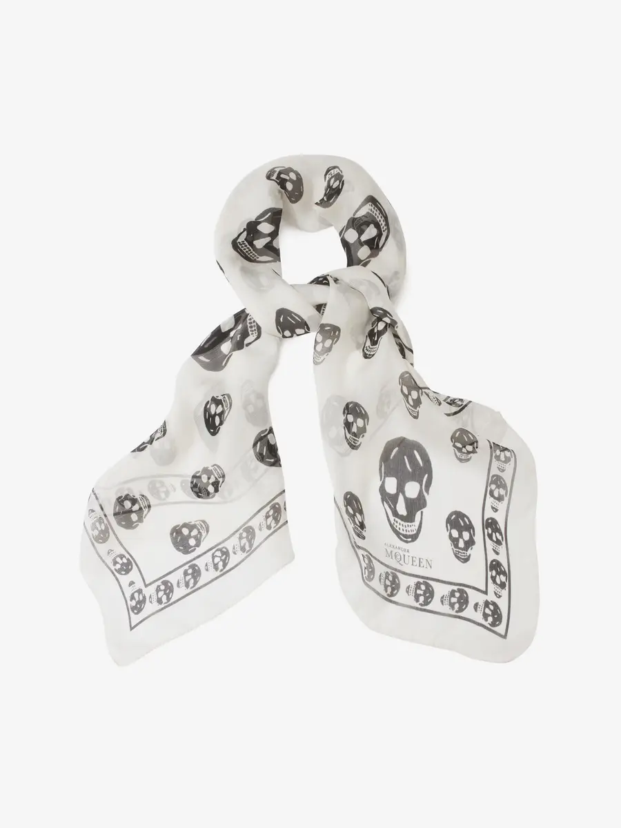 Alexander McQueen Classic Silk Chiffon Skull Scarf | Thumbnail 2 Alexander McQueen Classic Silk Chiffon Skull Scarf | Thumbnail 2
