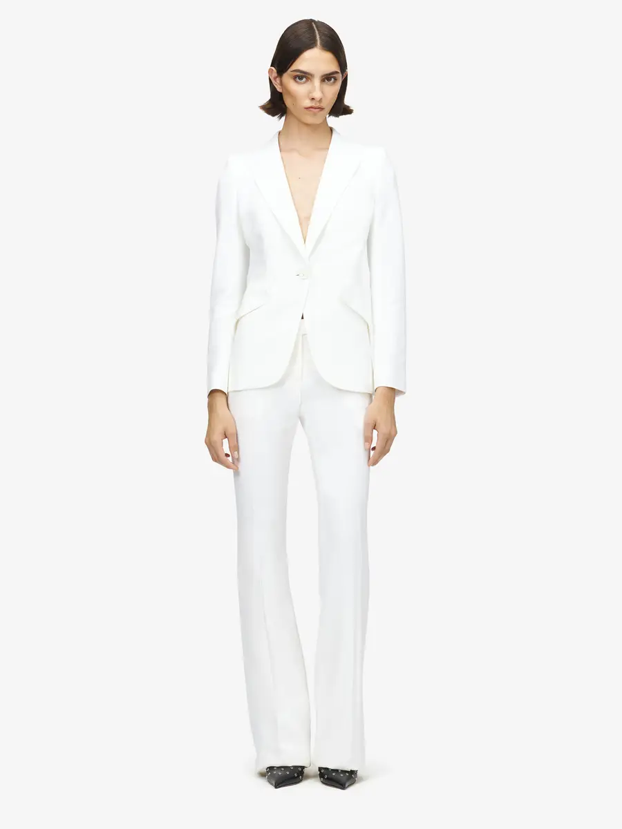 Alexander McQueen Peak Shoulder Leaf Crepe Jacket | Thumbnail 2 Alexander McQueen Peak Shoulder Leaf Crepe Jacket | Thumbnail 2